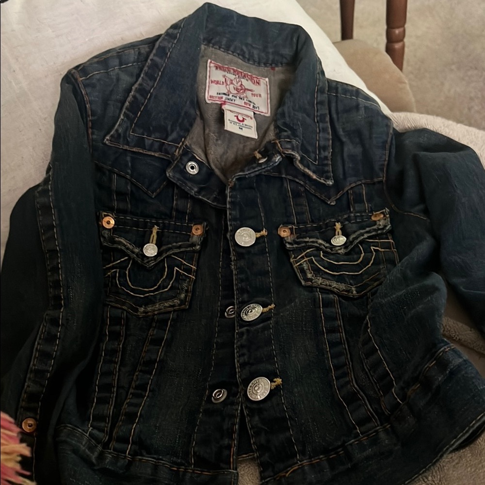 True Religion Blue Jean Jacket Classic Denim Style